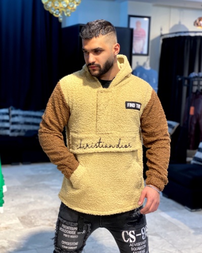 هودی پشمی برند FIND THE رنگ نسکافه ای
