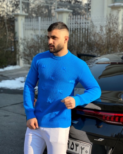 بافت زاپ دار رنگ آبی