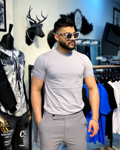 تی شرت ساده طوسی