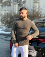 بافت زاپ دار زغالی و طوسی روشن