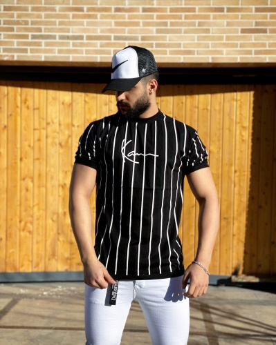 تی شرت راه راه برند KARL رنگ مشکی