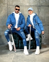 کاپشن جین رنگ آبی