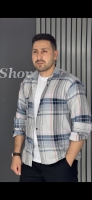 پیراهن پشمی طوسی آبی