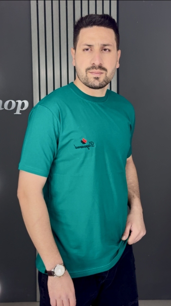 تیشرت نخ پنبه مردانه سبز