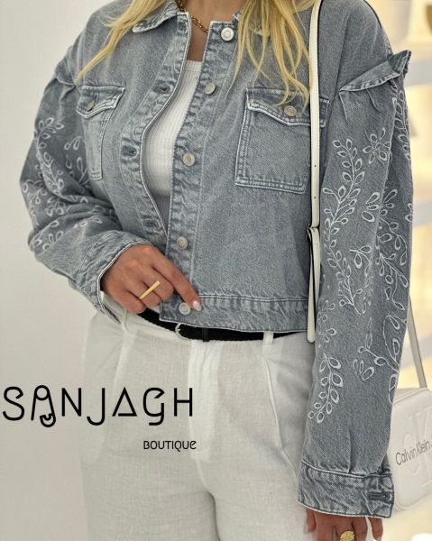 کت جین زارا آستین گلدوزی