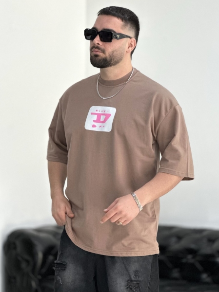 تیشرت 2نخ Diesel نسکافه ای M