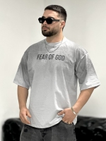 تیشرت 2نخ FEAR طوسی