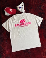 تیشرت آستین کوتاه Balenciaga سفید صورتی