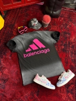 تیشرت آستین کوتاه رنگ پاشیده BALENCIAGA مشکی